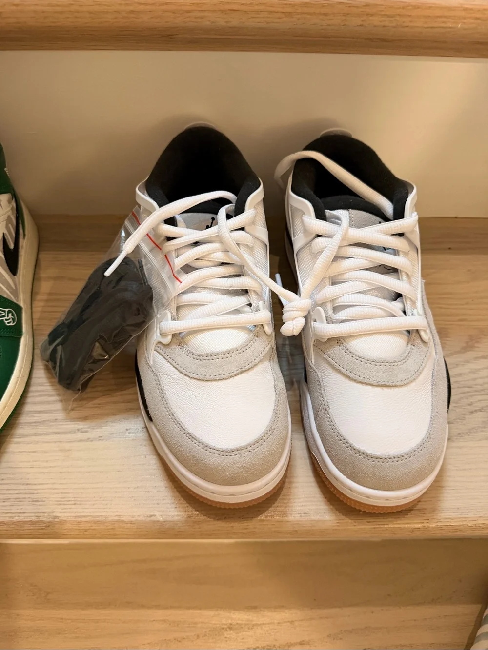 Jordan Kids White, Gray & Black Low-Top Sneakers